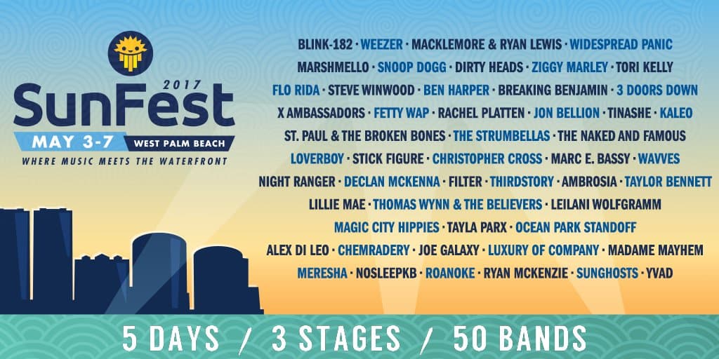 SunFest lineup for 2017 is awesome so get tickets early! Rock At Night